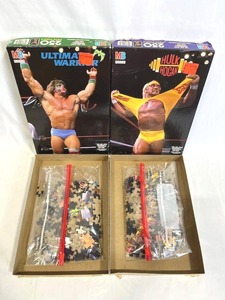 lot 83 image: Vintage 1990 Milton Bradley WWF Hulk Hogan and Ultimate Warrior Puzzles (Complete)