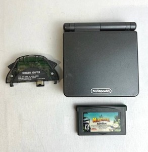 lot 99 image: Nintendo Game Boy Advance SP (Working) w Wireless Adapter and Madagascar Game