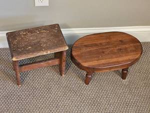 lot 282C image: Petite Pair of Low Footstools