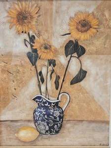 lot 101 image: Charming Sunflower Vase Decor Art