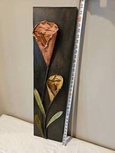 lot 128 image: Metal Relief Lilys Wall Art