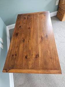 lot 63 image: Rustic Oak Primitive Coffee Table