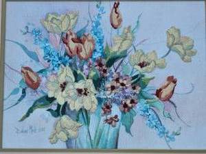 lot 291 image: Floral Still Life Needlework