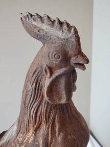 lot 103 image: Farmhouse Metal Sculpture - Standing Rooster