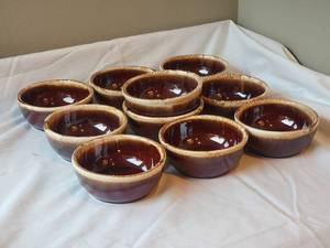 lot 104 image: McCoy Fine Ceramic Bowl Set - Espresso Drip Glaze (10)