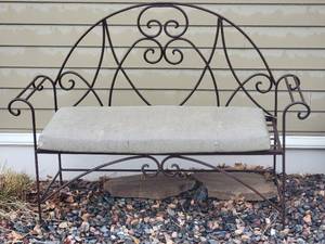 lot 85 image: Dreamy Twisted Iron Garden Bench