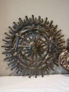 lot 193 image: Alluring Pressed Metal Wall Decor Collection (3)