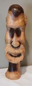 lot 106 image: Bizarre Fine Art Wood Sculpture - Middle Aged Bust