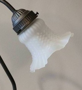 lot 159 image: Classic Lily Desk Lamp with Milk Glass Shade