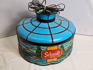 lot 2 image: Blue Hanging Schmidt Beer Light