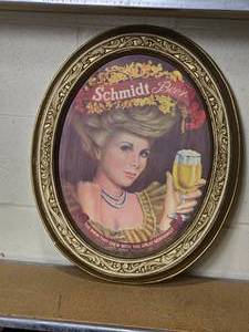 lot 25 image: Oval Plastic Schmidt Beer Sign