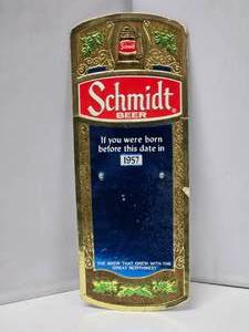 lot 29 image: Embossed Cardboard Schmidt Beer Age Wall Hanger - No Calendar