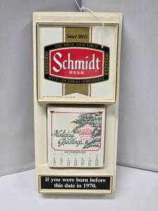 lot 35 image: Plastic Schmidt Beer Age Verification Calendar 1991