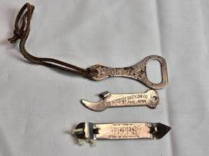 lot 50 image: Lot of 3 Vintage Schmidt & City Club Bottle Openers