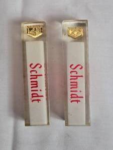 lot 53 image: Lot of 2 Schmidt Beer 4 Tap Handles