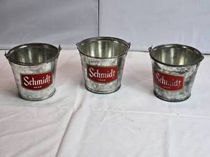 lot 73 image: Lot of 3 Schmidt Peanut  Ice Pails - Just over 5 Tall