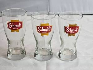 lot 96 image: Lot of 3 Schmidt Beer Glasses