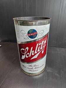 lot 122 image: Schlitz Metal Trash Can
