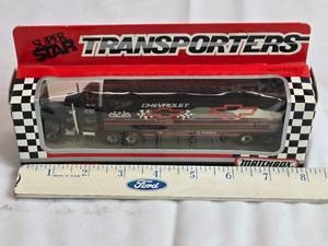 lot 160 image: 1992 Matchbox Dale Earnhardt Transporters Truck and Trailer