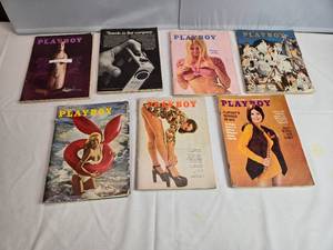 lot 189 image: Lot of 7 Playboy from 1972 - Some missing centerfolds, see desc.