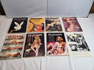 lot 191 image: Lot of 7 Playboy 1974 - Some missing centerfolds, see desc.
