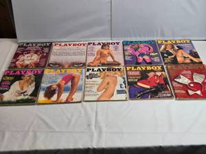 lot 197 image: Lot of 10 Playboy from 1980  - Some missing centerfolds, see desc.