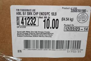 G - 10lb Box of Frozen Hormel Smoked Pork Chops Packed 122223