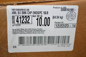 G - 10lb Box of Frozen Hormel Smoked Pork Chops Packed 122223
