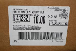 G - 10lb Box of Frozen Hormel Smoked Pork Chops Packed 122223