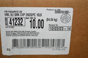 G - 10lb Box of Frozen Hormel Smoked Pork Chops Packed 122223