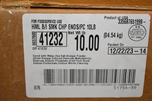 G - 10lb Box of Frozen Hormel Smoked Pork Chops Packed 122223