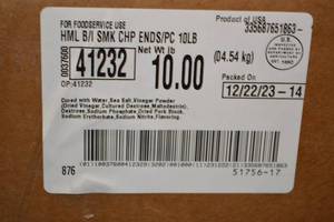 G - 10lb Box of Frozen Hormel Smoked Pork Chops Packed 122223