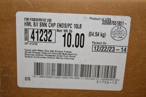 G - 10lb Box of Frozen Hormel Smoked Pork Chops Packed 122223