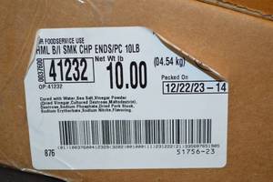 G - 10lb Box of Frozen Hormel Smoked Pork Chops Packed 122223