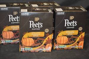 4ct Box of Peets Coffee Pumpkin Spice Flavored K-Cups - 22 Per Box