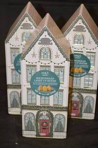 3ct Lightup House Tin of M&S Food Shortbread Cookies