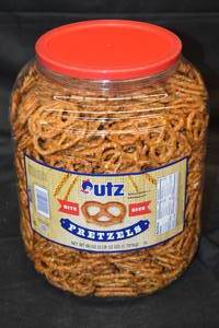 Bulk Jar of Lutz Bite Size Pretzels Best by 05272024