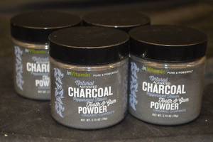 4ct inVitamin Natural Activated Charcoal Organic Tooth & Gum Powder Peppermint Flavor