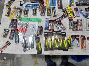 TABLE FULL OF FISHING RAPALAS