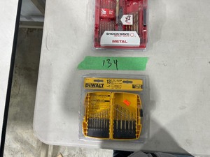 MILWAUKEE 18PC TITANIUM DRILL BIT SET, & DEWALT 13PC TITANIUM DRILL BIT SET