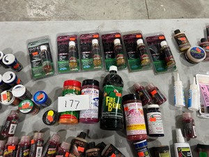 TABLE FULL OF FISHING ATTRACTANTS
