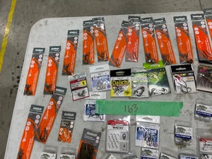 TABLE FULL OF SNELLED HOOKS
