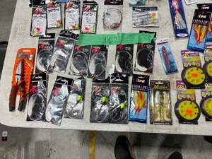 TABLE FULL OF FISHING TACKLE