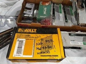 lot 216 image: Box of Misc Nails and Finishing Nails - See all Photos for Details