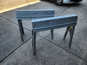 lot 27 image: Steel Fold Down Saw Horses
