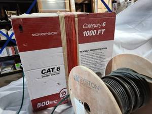 lot 77 image: Cat 5 and Cat 6 Partially Used 1000  Cable Rolls