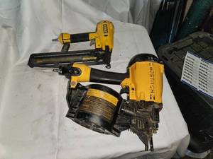 lot 122 image: Dewalt Coil Framing Nailer and 16 Gauge Finish Nailer
