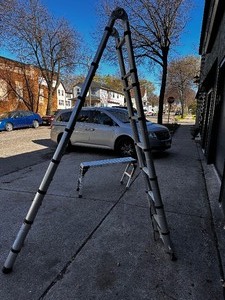 lot 5 image: Telescoping A-Fram Ladder 16.5 Ft Compact Aluminum Ladder