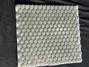 lot 99 image: Gray Penny Porcelain Mosaic Tile 11-in x 11-in