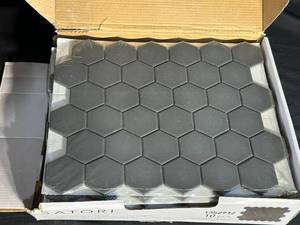 lot 98 image: Satori Carbon Matte 12-in x 12-in Matte Porcelain Hexagon Tile (0.9-sq. ft Piece)